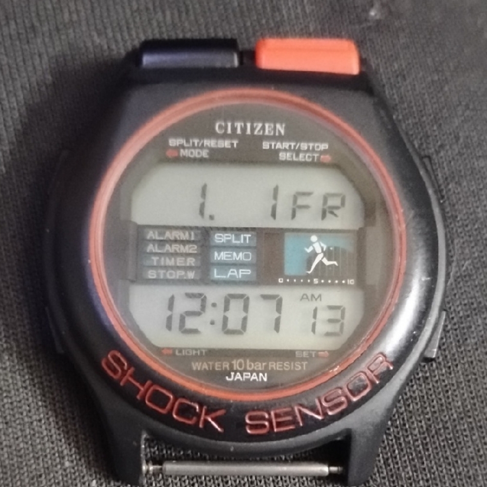 Citizen Black and Red Shock Sensor Watch